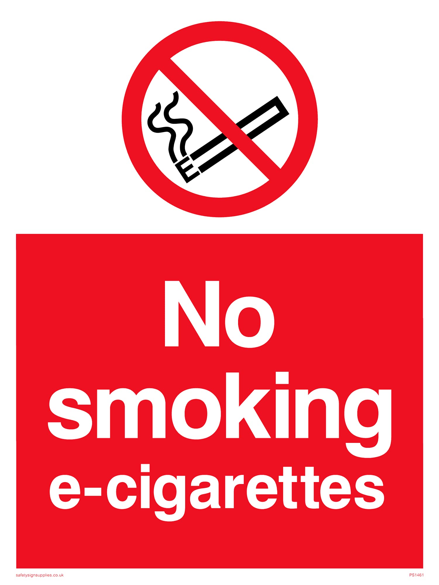 Pack of five - No Smoking E-cigarettes Sign - 150x200mm - A5P