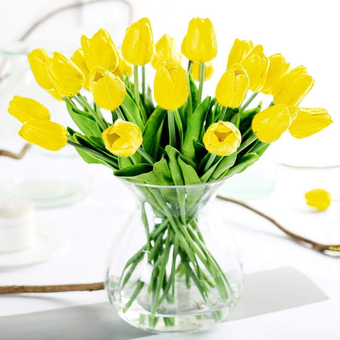 Peach Tulip Flowers - Realistic Artificial Flowers -14 Peach Tulip Flowers - Realistic Artificial Flowers -14