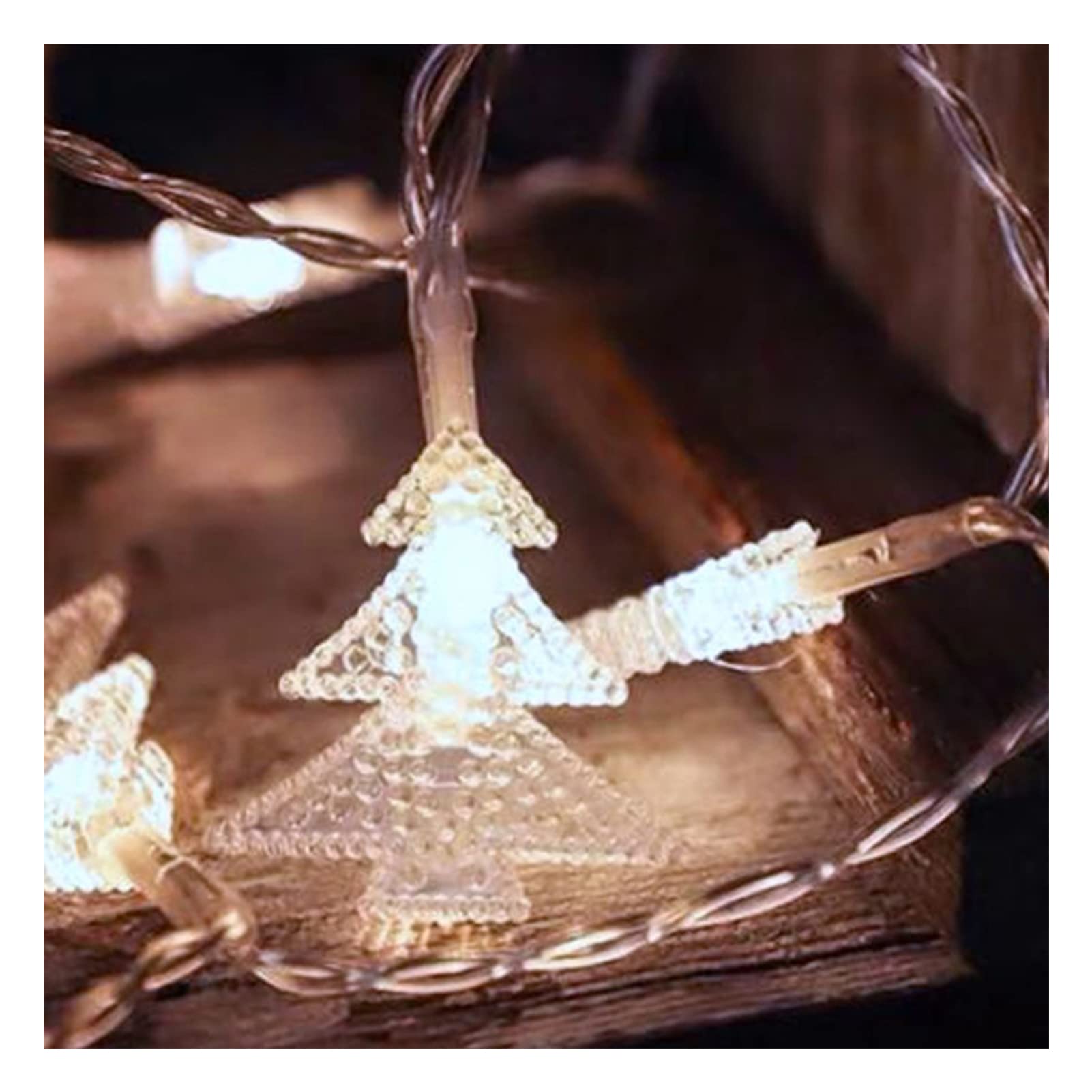 Łańcuch świetlny choinkowy na zewnątrz łańcuch świetlny zasilany bateriami LED mini lampki bożonarodzeniowe, łańcuch świetlny dekoracyjny do dekoracji imprezowych białe