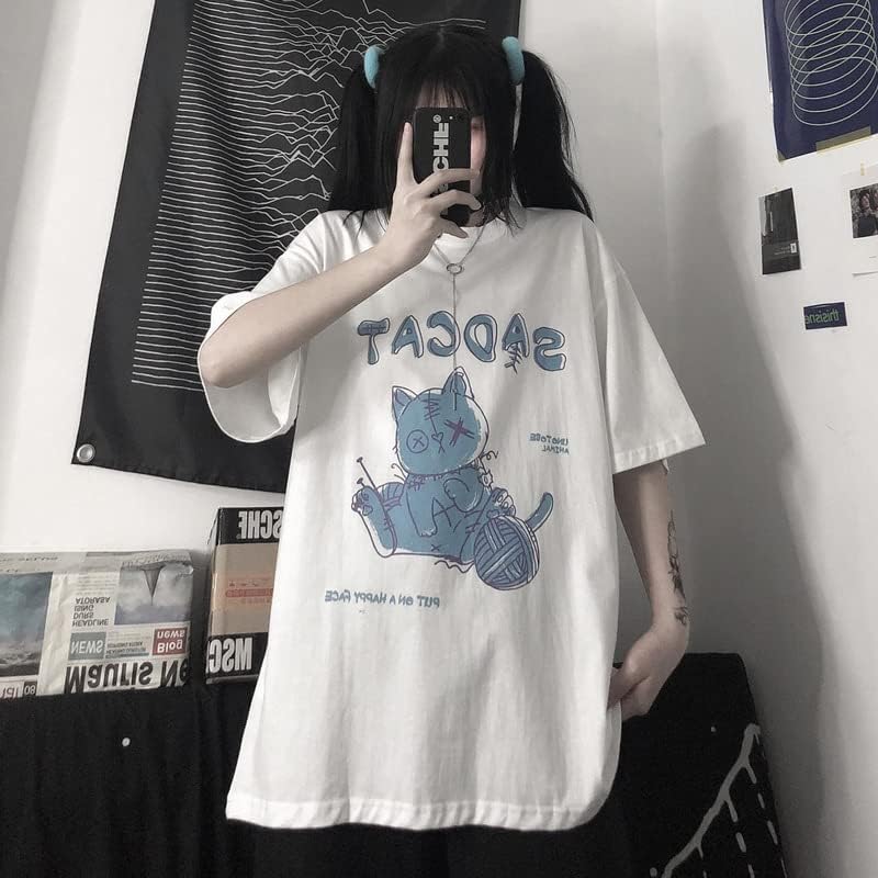 Harajuku Style Woman T-Shirt ins Style Cute Cartoon top Loose Short-Sleeved T-Shirt Kawaii Clothes - Image 2