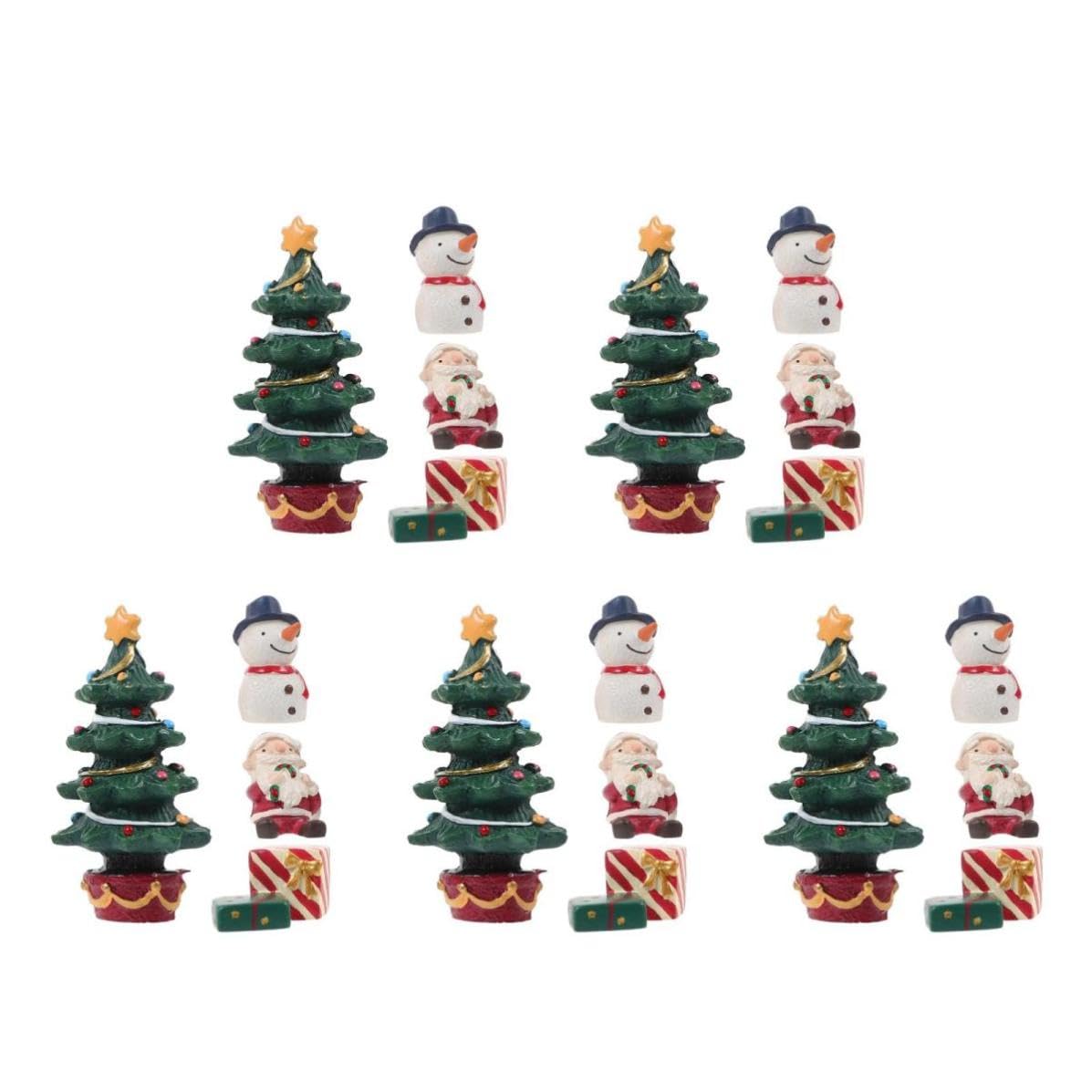 Didiseaon 20 Unidades Figuras Navideñas en Miniatura de Resina para