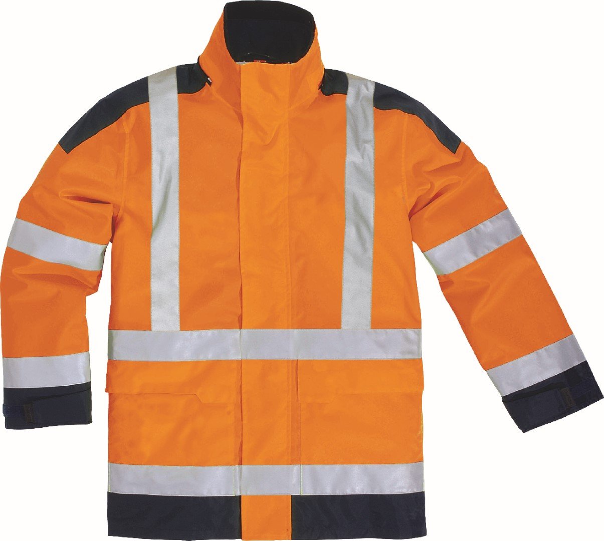 Parka Haute VisibilitÉ Polyester Enduit Pu-delta Plus-orange Fluo/bleu Marine Panoply- Easyview -easyvor