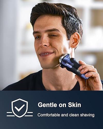 Miniatura 5 de Maquinilla de afeitar eléctrica para hombres, afeitadora eléctrica para la cara de los hombres, afeitadora inalámbrica recargable en seco seco