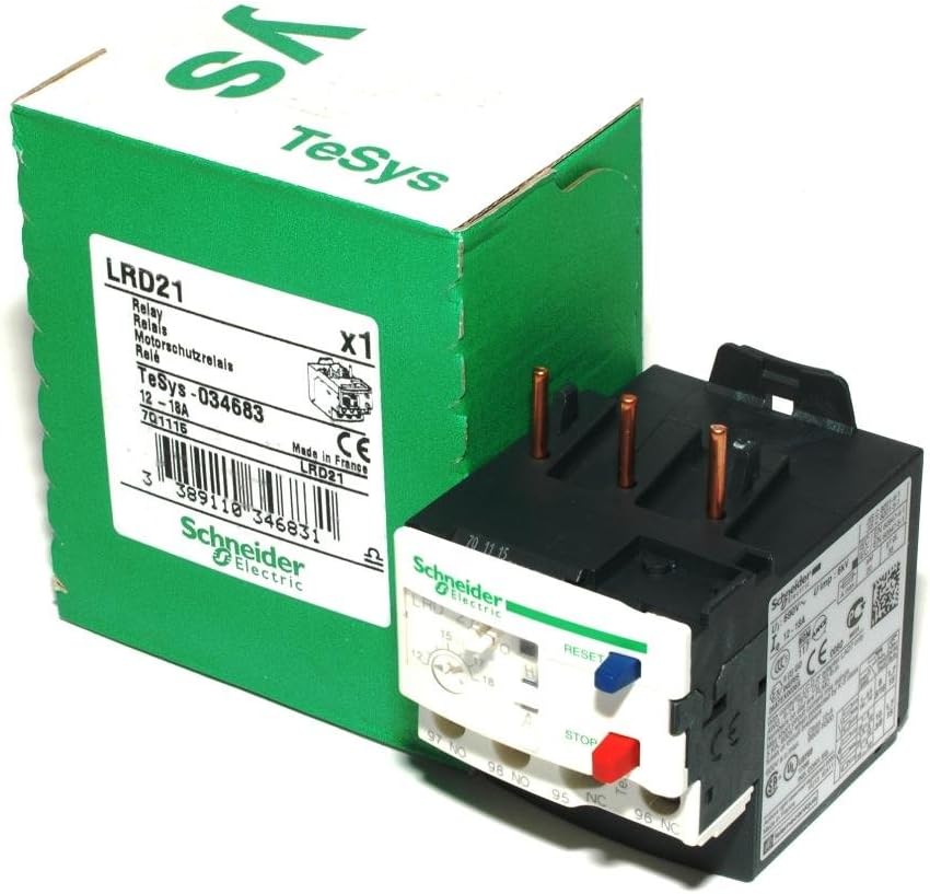SCHNEIDER ELECTRIC Bimetallic Overload Relay 600-Volt 18A Iec LRD21 Busway Elbow