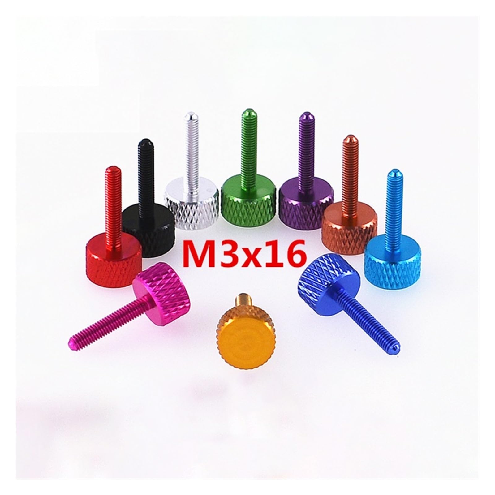 5 uds M3 aleación de aluminio tornillo moleteado mano apretar DIY(M3x20mm,Claret)