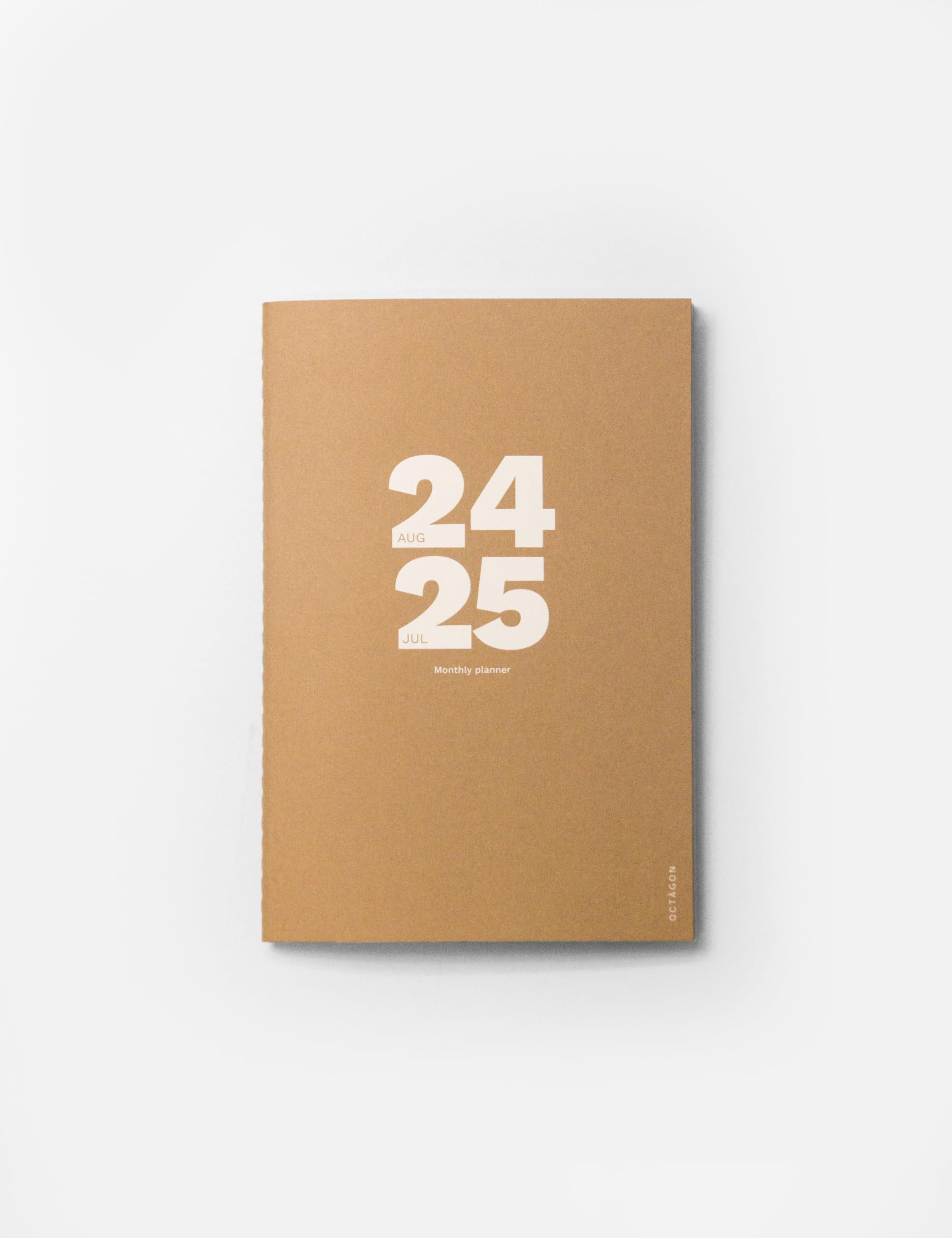 OCTÀGON DESIGN | 2024/2025 Small Monthly Planner PLUS similar A5 - Monthly Planner - 12 Months, August 2024/2025-2 Pages for Notes Between Months - Soft Cover - Kraft Colour