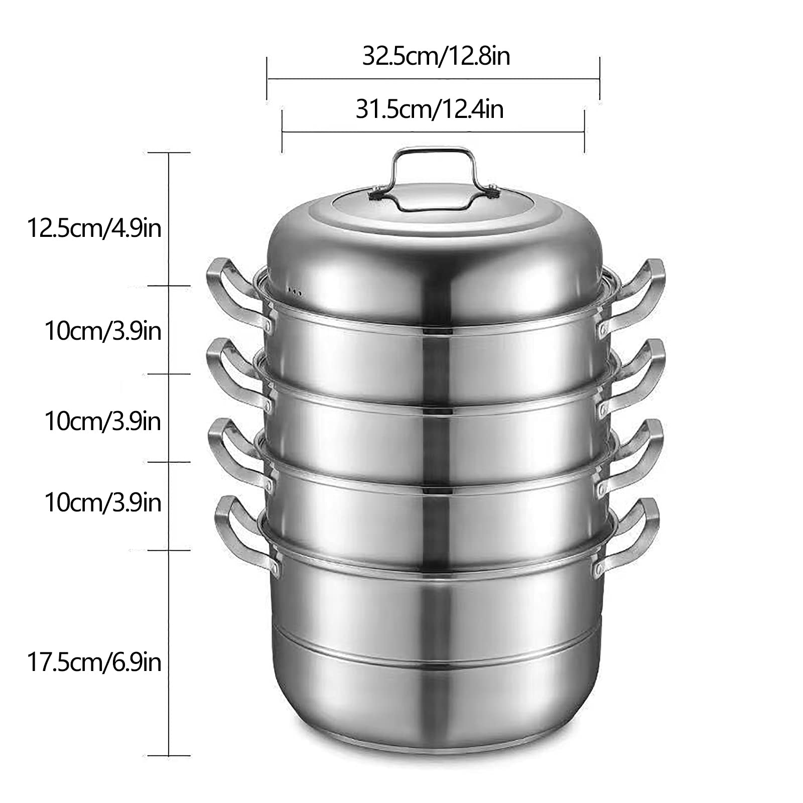 SABUIDDS Stoomkoker met 5 etages, 26 cm, roestvrij staal, bio-stoomkoker met glazen afdekking, stoompan, inductie voor alle warmtebronnen, couscous pan, kookpan voor kookpan, inductie SABUIDDS Stoomkoker met 5 etages, 26 cm, roestvrij staal, bio-stoomkoker met glazen afdekking, stoompan, inductie voor alle warmtebronnen, couscous pan, kookpan voor kookpan, inductie