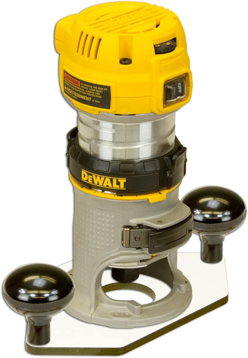Woodhaven 8351 Trim/Compact/Palm Router Baseplate w/ 2" Bit Hole for DeWalt or PC450 Router Durable Solid White Phenolic w/Hardware Made in the USA