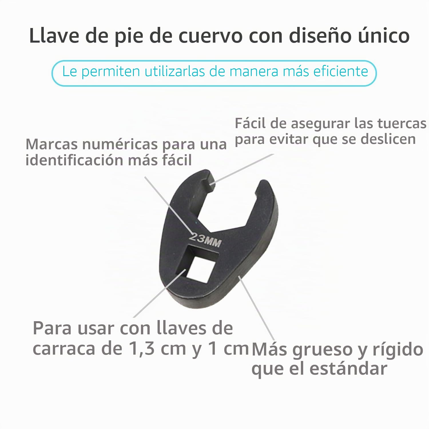 DPTOOL Juego de llaves de pata de gallo de 1/2 pulgada y 3/8 pulgadas, juego de llaves métricas de 8 a 32 mm, juego de llaves de pata de gallo de 6 puntos, juego de 21 llaves de tuerca acampanada para