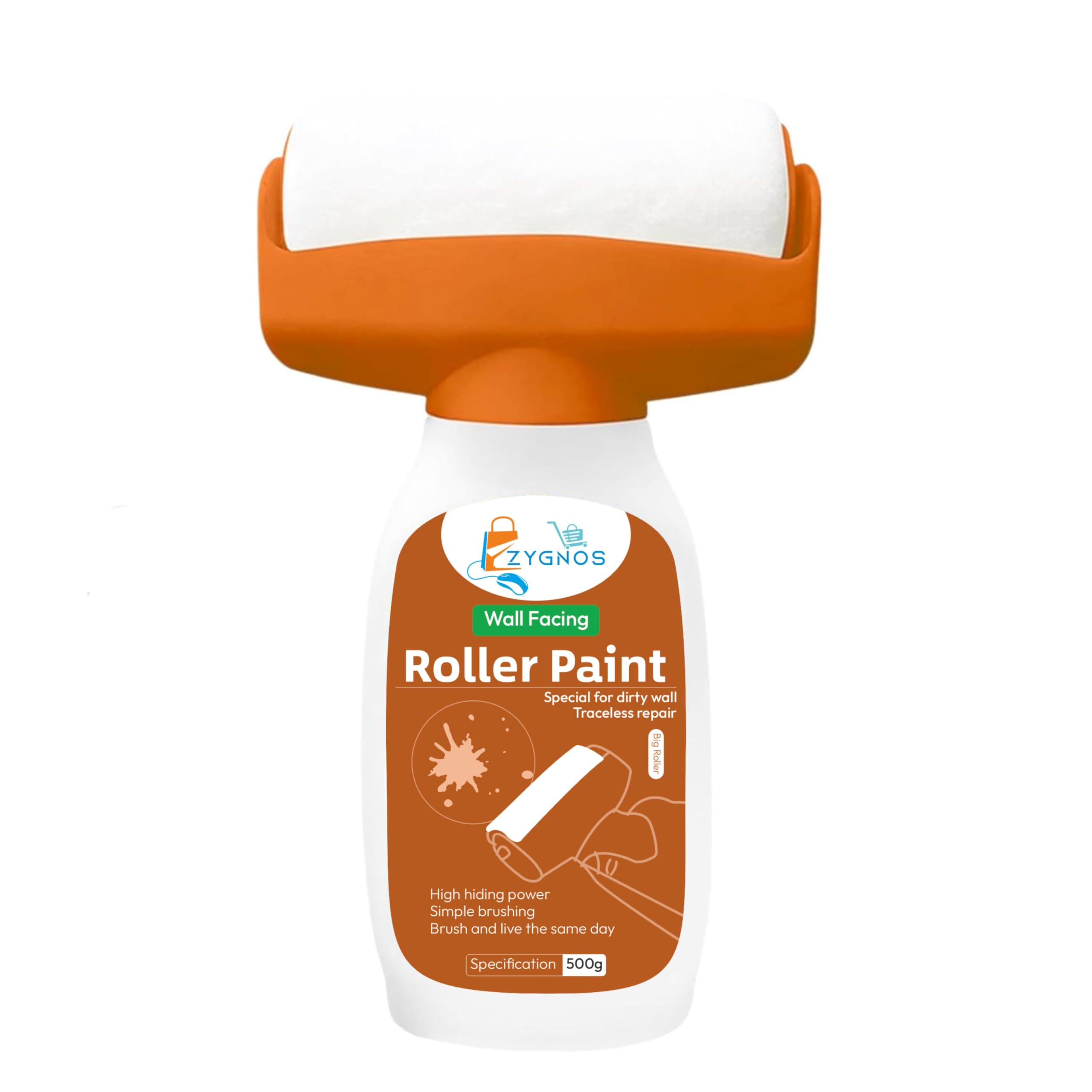ZYGNOS Wall Repair Roller Brush with Wall Repair Paste, Wall Paint, Touch Up White Wall Paint, Small Roller Wall Paint,Touch Up Paint, White, Repair, White Wall Repair Cream for Repairs (B0DGGTB4WC) Amazon Price History, Amazon Price Tracker