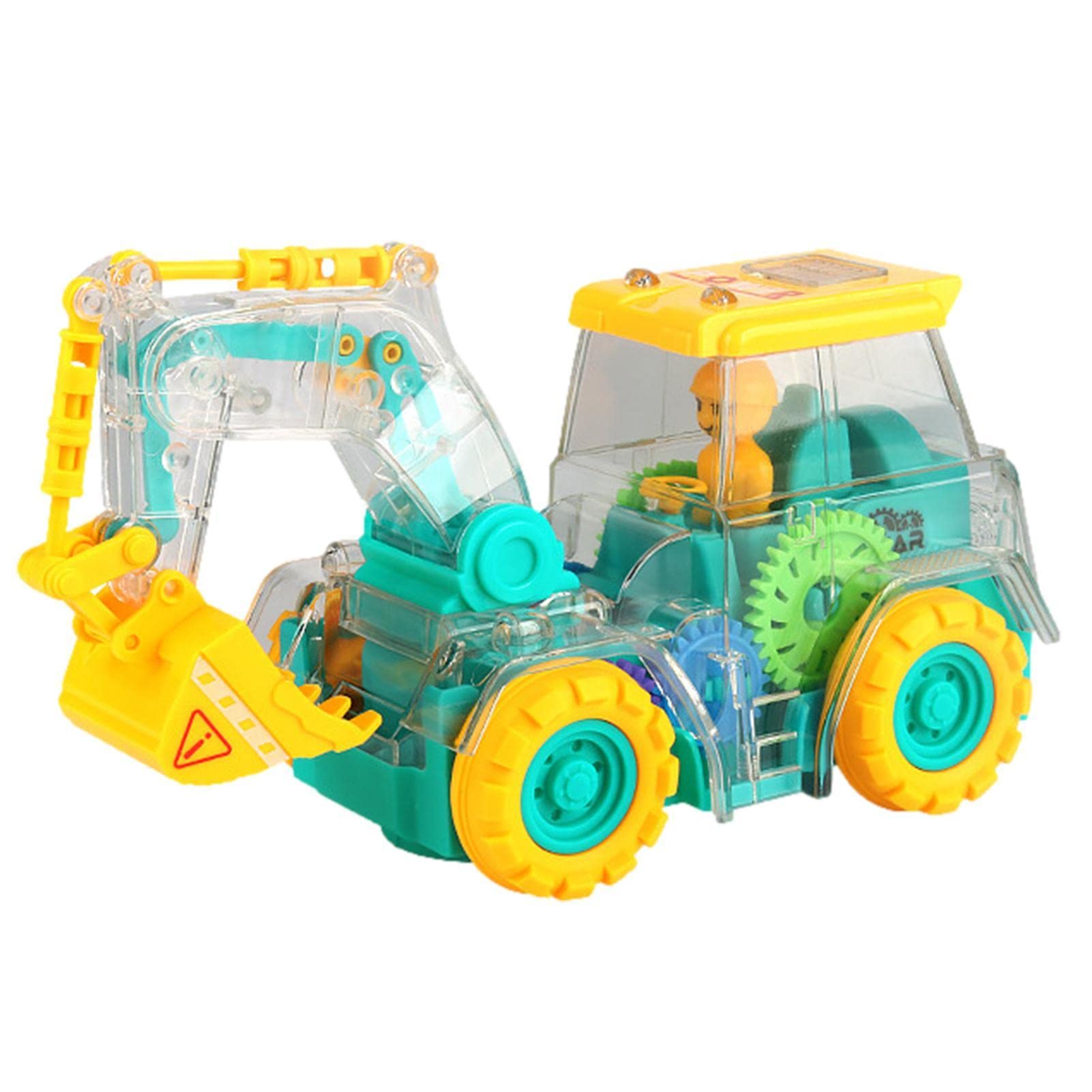 3 Pcs Excavator Toy Light Up - Electric Music Lighting Construction Trucks Toys With Universal Wheel - Kids Transparent Toy Digger Truck With Electric Universal Wheel Educational Toys Gifts