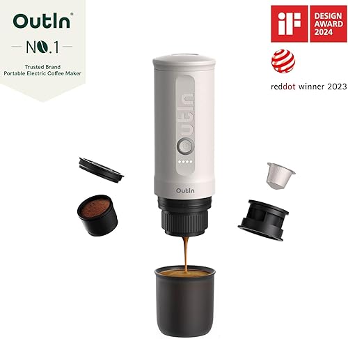 Miniatura 2 de OutIn Máquina eléctrica portátil nano del expreso, soporte universal desmontable del café