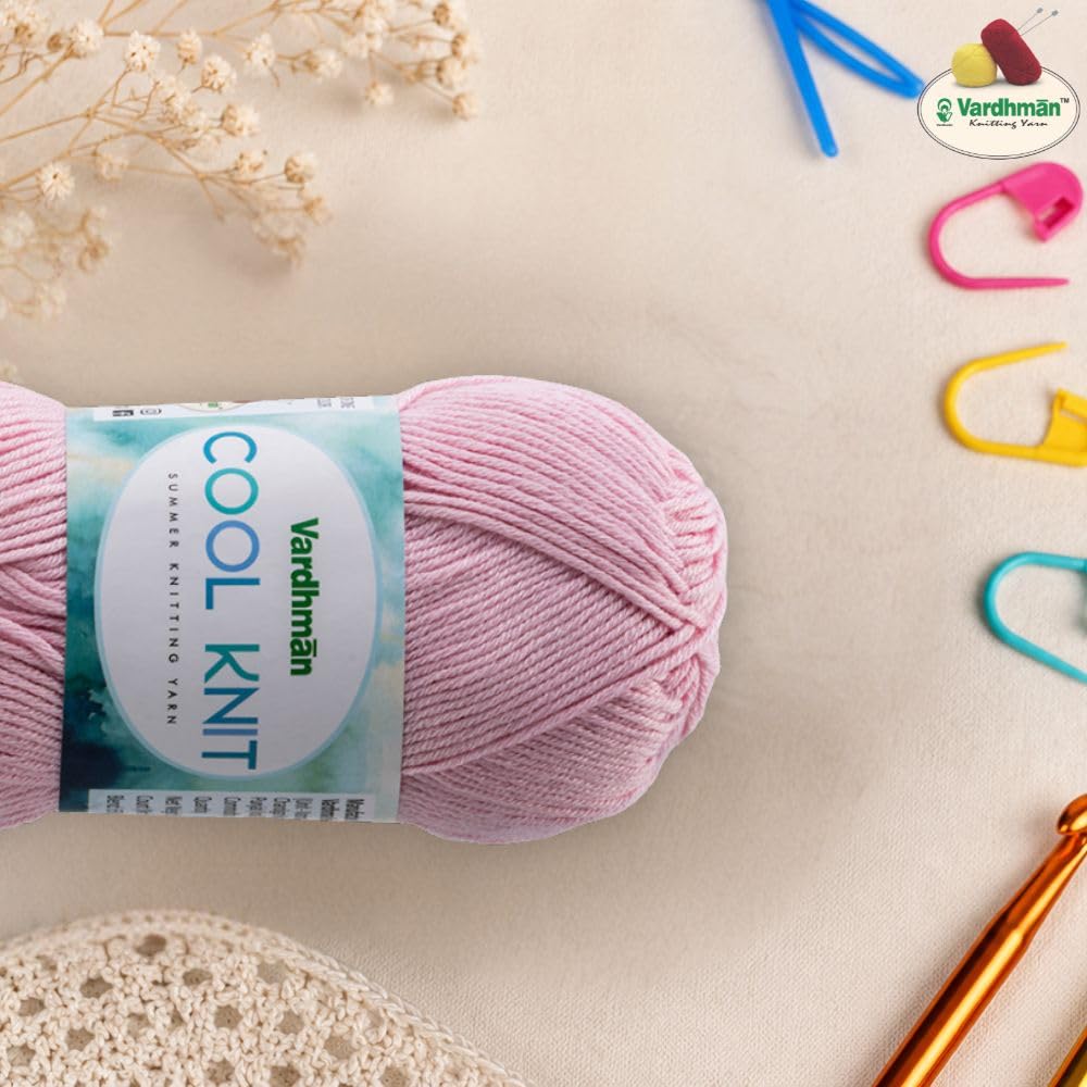Cool Knit Yarn - Lightweight Pink Poly Viscose -2