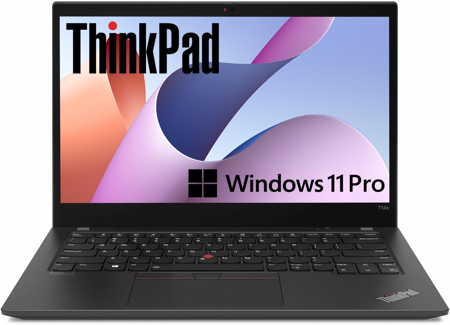 Lenovo Thinkpad T14s Gen 2 Ordinateur Portable Professionnel, Intel Core i7-1185G7,14 ‘’FHD (1920 x 1080), 32 Go de RAM, SSD de 512 Go, Clavier américain (QWERTY), Windows 11 Pro (Reconditionné)