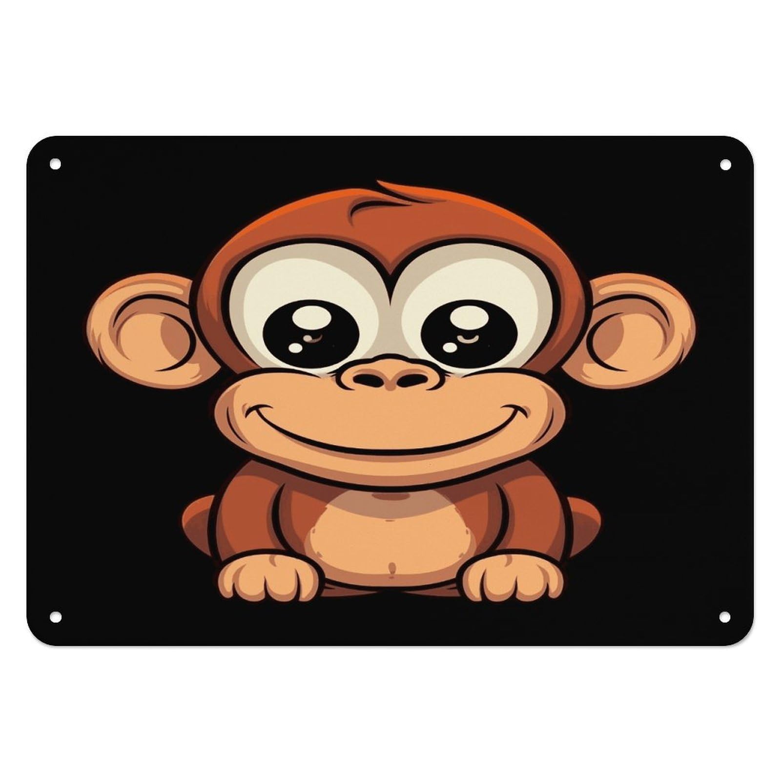Fekiloot Style Cartoon Monkey Wall Decor Iron Painting Metal Sign