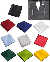 Men's Pocket Handkerchief, Pack of 10 Men's Handkerchiefs, Plain Pocket Handkerchiefs, Men's Dress Handkerchief, Suitable for Ceremonial Occasions in Different Colours (22 cm x 22 cm)