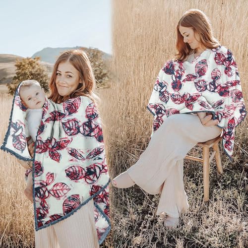 Image of Pepperika Rayon Nursing Cover for Breastfeeding Mother Multiuse Poncho Style Shawl Feeding Cover For Nursing Mom Scarf With Buttons Cotton Feeding Apron (Pack of 1) Multicolour /Grey