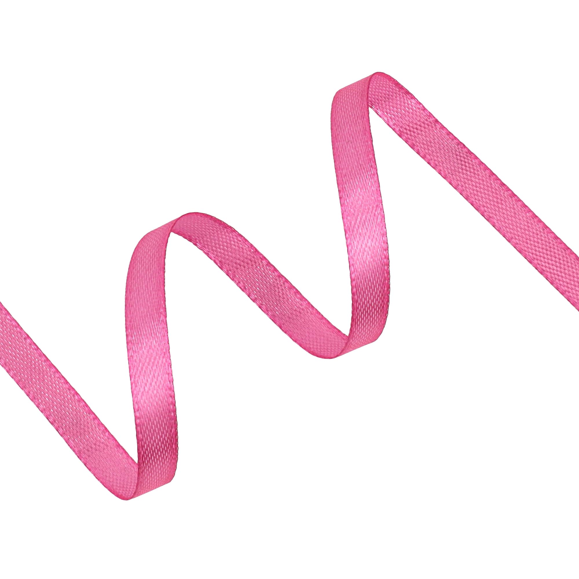 Kryvus Hot Pink Satin Ribbon, 6mm x 22M Single Face Hot Pink Ribbon - Image 2