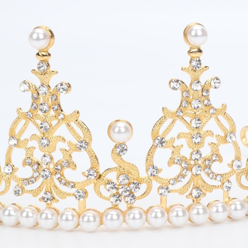 Buon Compleanno Crystal Diamonds Pearl Crown Cake Toppers Wedding Christment Battesimo Battesimo Birthday Cake Decorating Strumenti Decorazione Torta Forniture Torte impreziosite