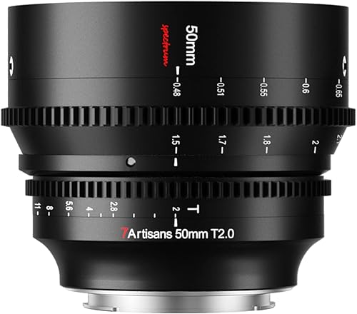 7artisans Lente Cine T2.0 de 1.969 in para montura L, lente de cámara sin espejo de gran apertura de marco completo, compatible con Sigma FP,