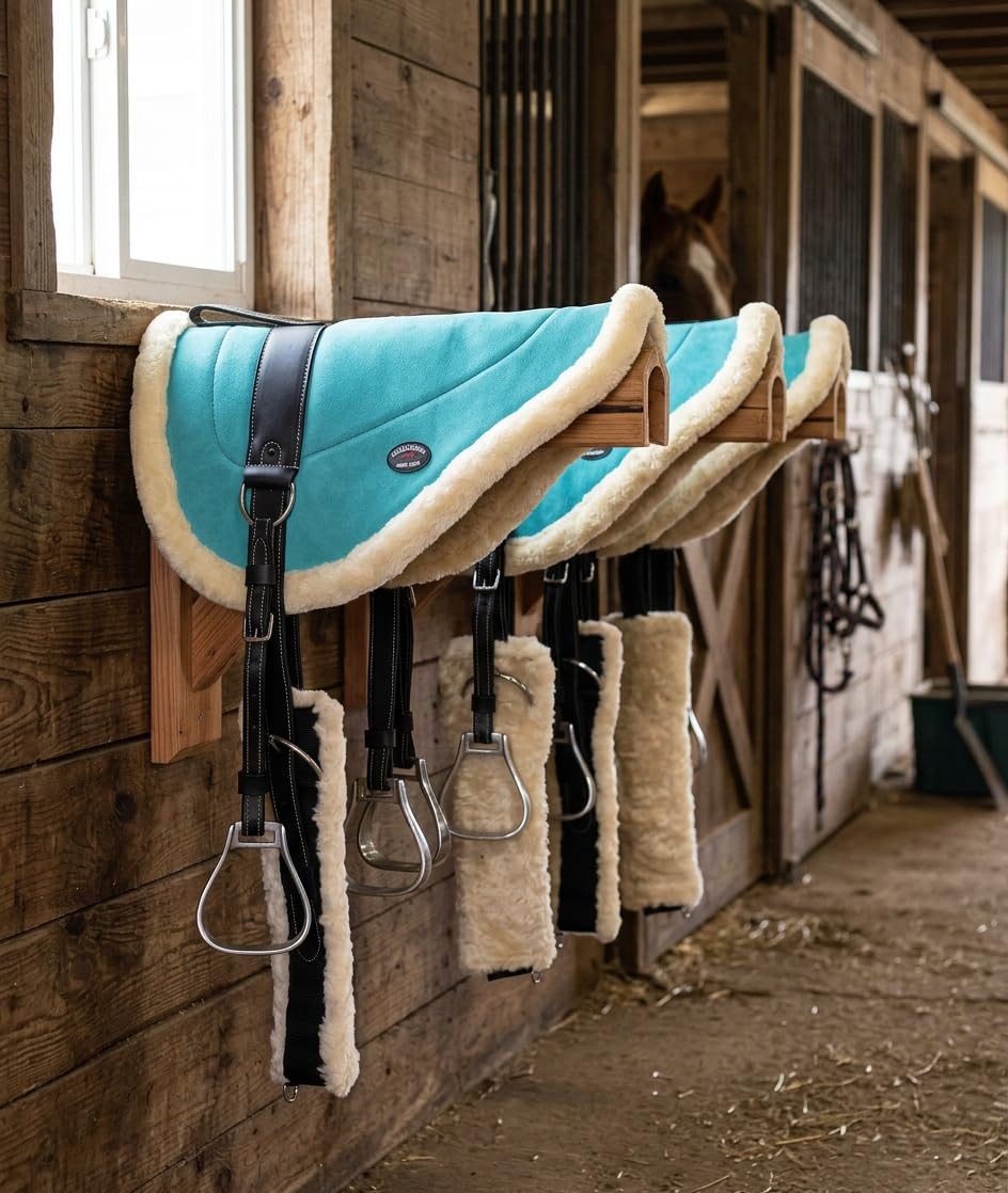 Caballo occidental Inglés silla de montar Piel de ante turquesa Anillo de Thor Equine TEBPS 39139