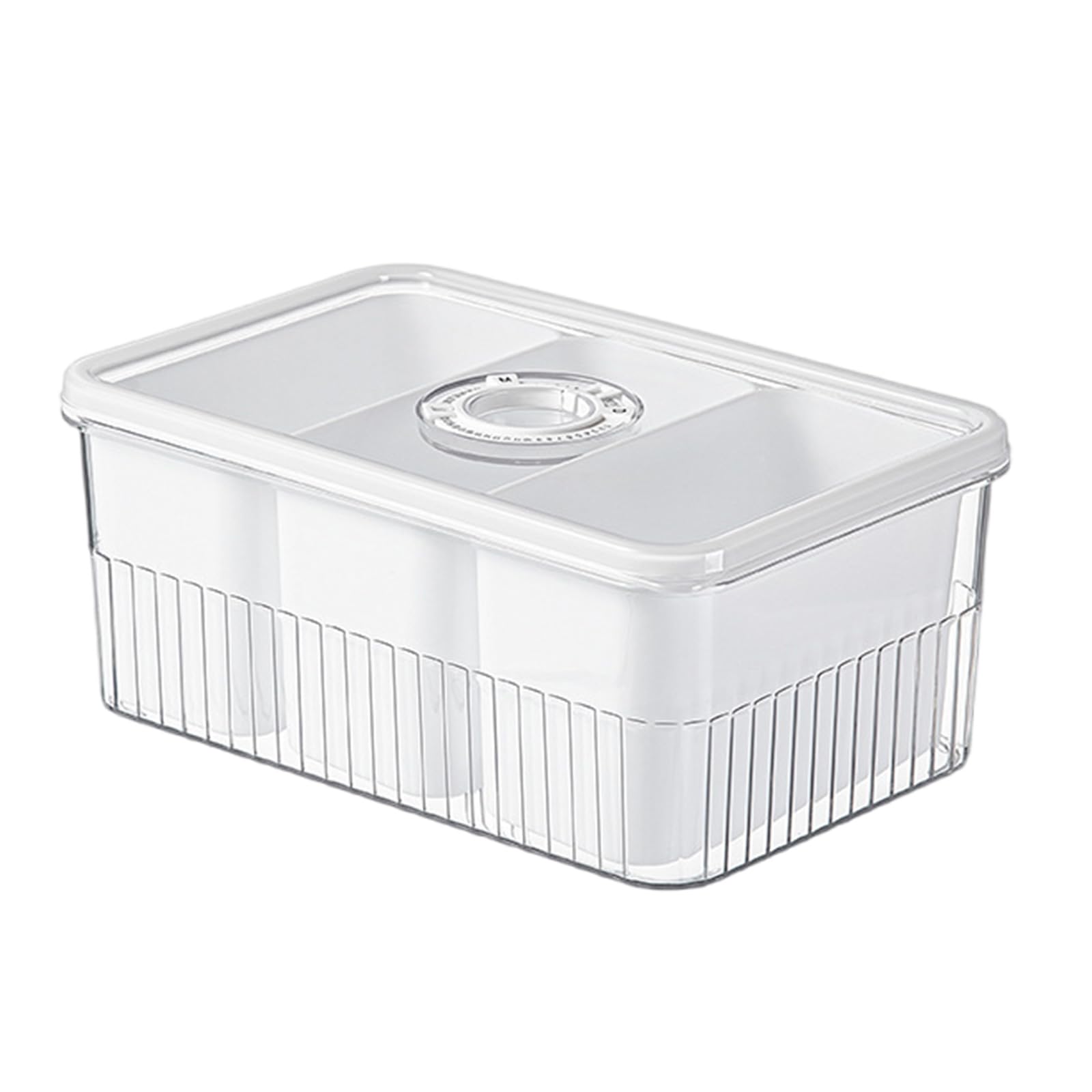 PANGBOER Clear Lid Organiser Transparency Divided Snacks Nut Storage Box Food Storage Container with Multi Compartment Herbal Teas Organiser