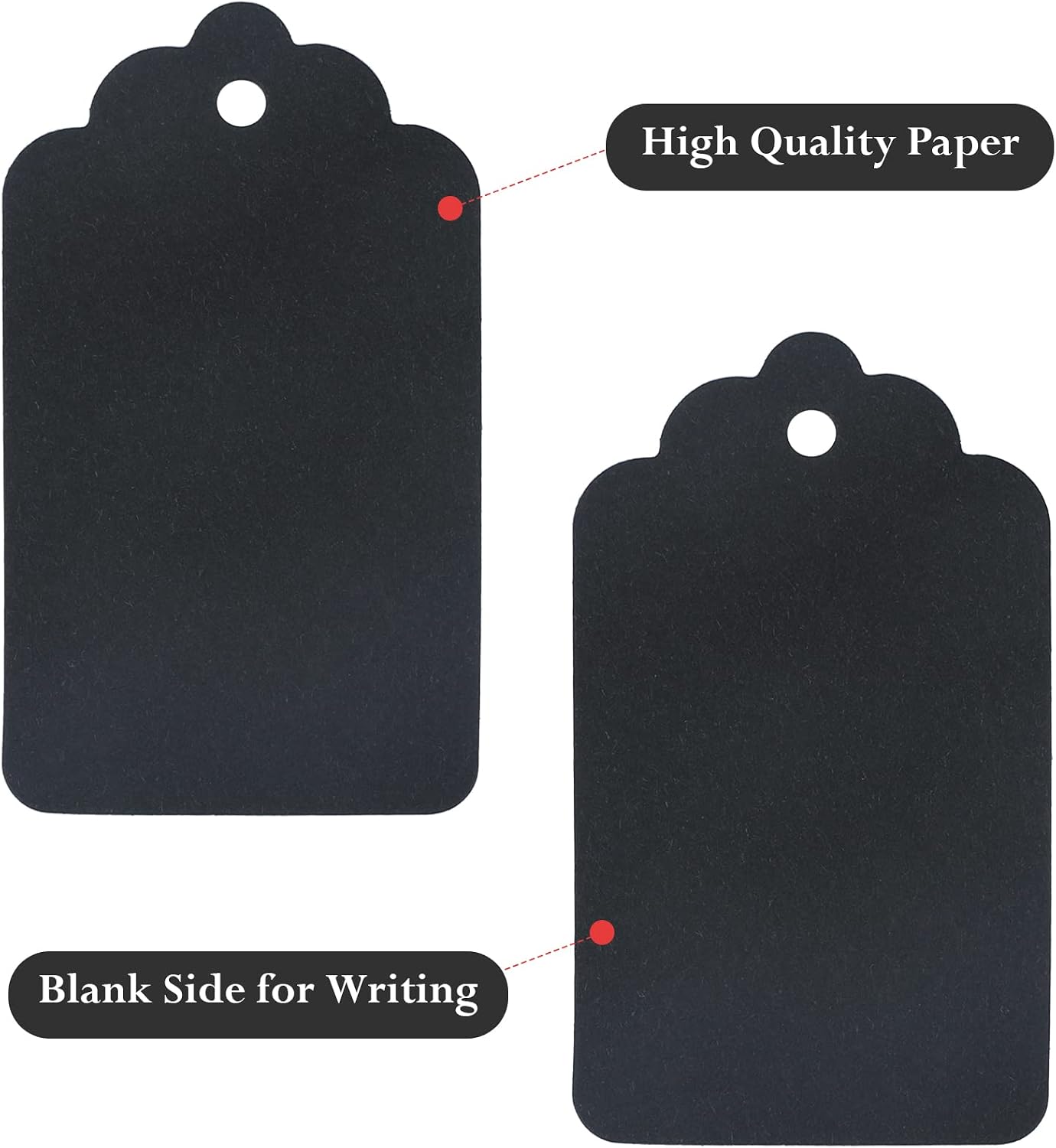100Pcs Paper Tags,Gift Tags with String,Blank Gift Bags Tags,Black Tags for Price,Gift Wrapping,Wedding Holiday Party Favor Tags (Water Ripple,2.75"x1.57")