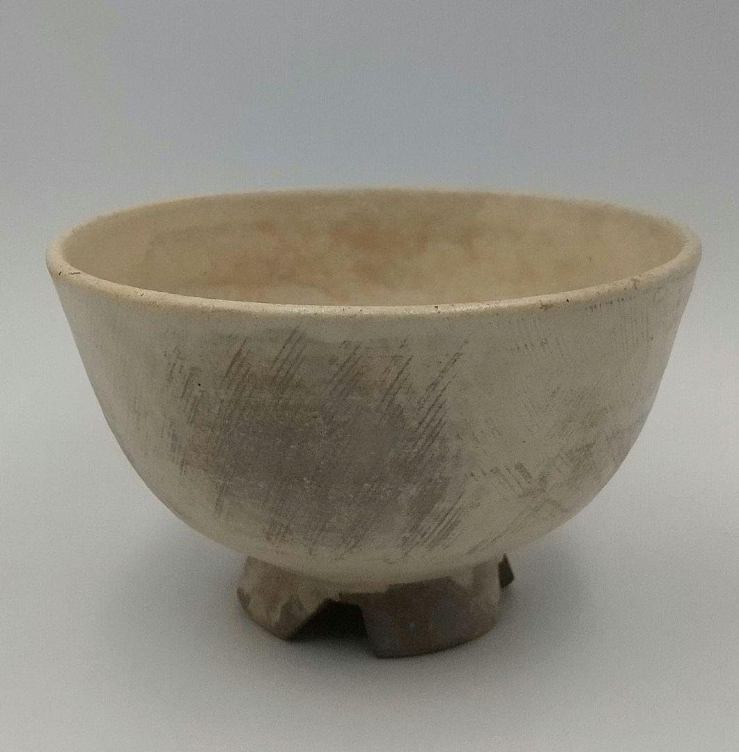 真作保証 陶泉 千漢鳳造 聞慶窯 櫛目割高台茶碗 猫掻茶碗 共箱付 未使用② 真作保証 陶泉 千漢鳳造 聞慶窯 櫛目割高台茶碗