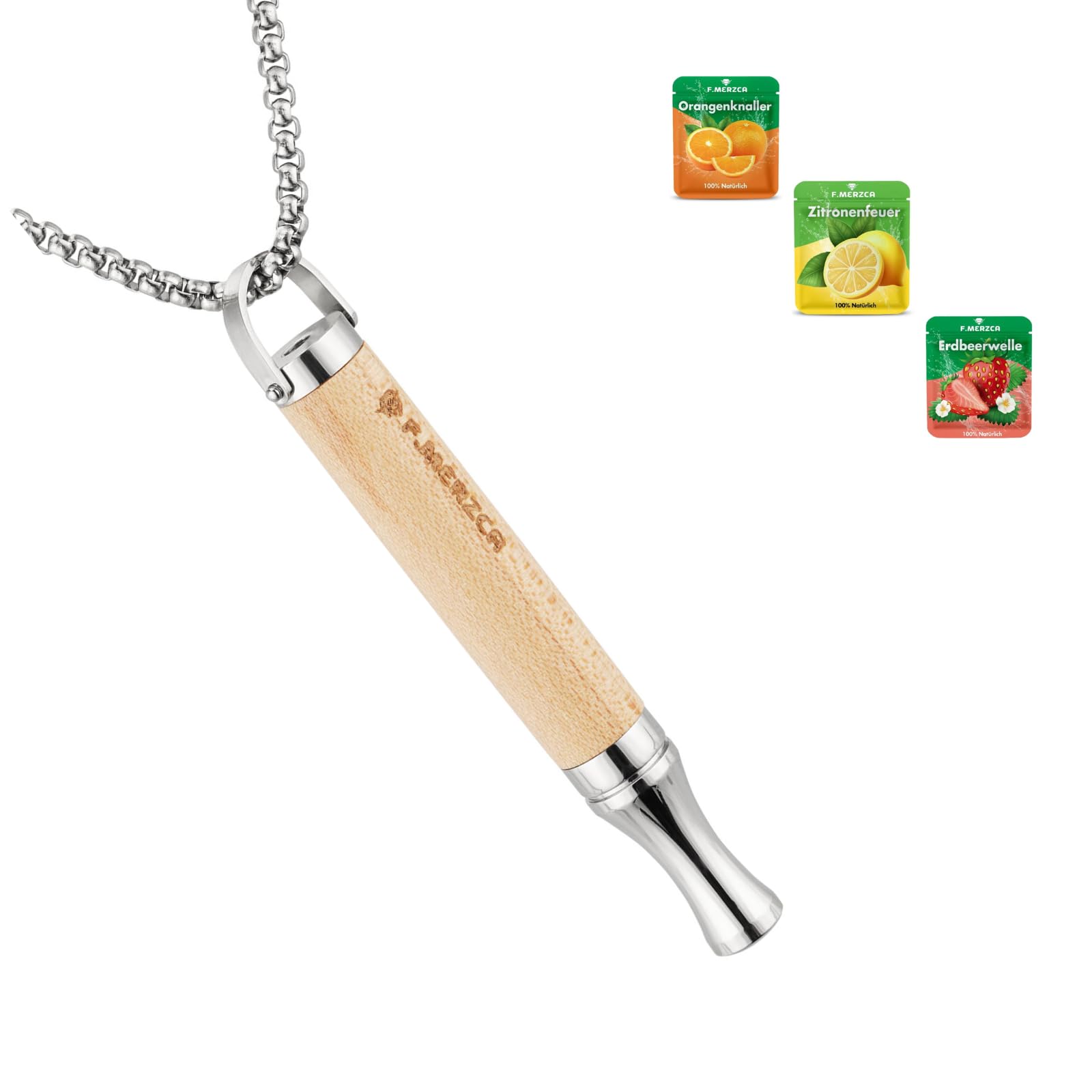 F.MERZCA® Breathing Necklace for Quit Smoking with Real Resistance – Herbal Diffuser Pen Alternative with Flavor, Stress Relief, no Battery Design – smokeless Inhaler Option to Quit Vaping Anywhere