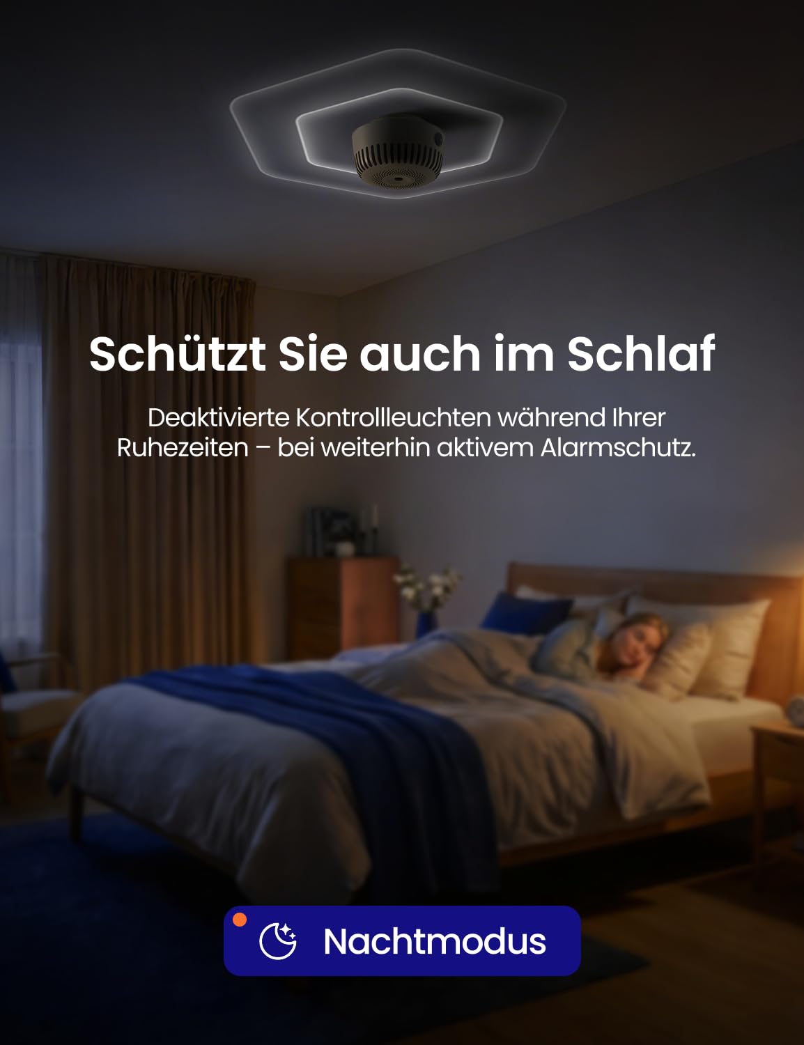 AEGISLINK Smarter Rauchmelder mit Magnethalterung und ohne blinkende LED, 85 dB, Mini-Design, Echtzeit-Benachrichtigungen, Freigabefunktion, ASW-iR, 1 Set