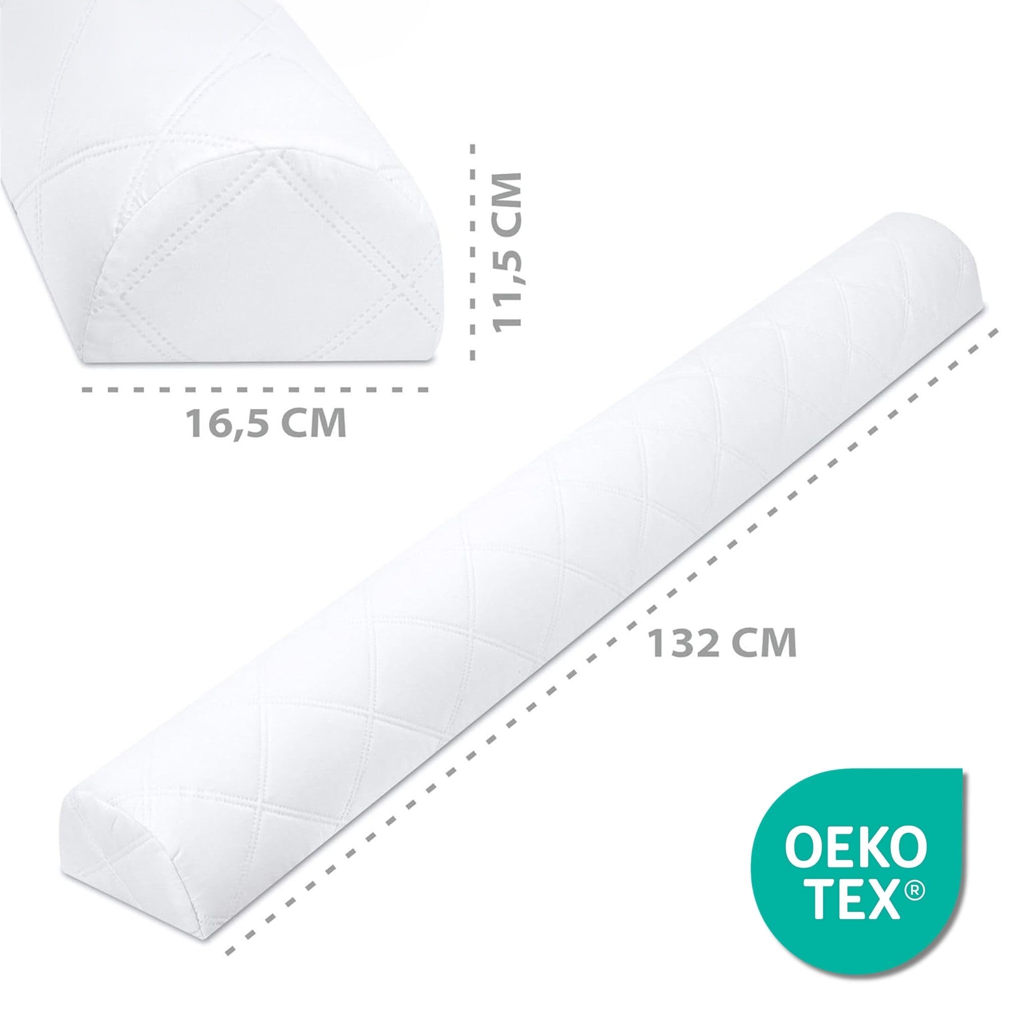 Totsy Baby Sponda letto bambini paracolpi lettino - sponde protezione sbarre per bambino anticaduta copertura lavabile spondina ringhiera di schiuma 132 cm Oeko-tex