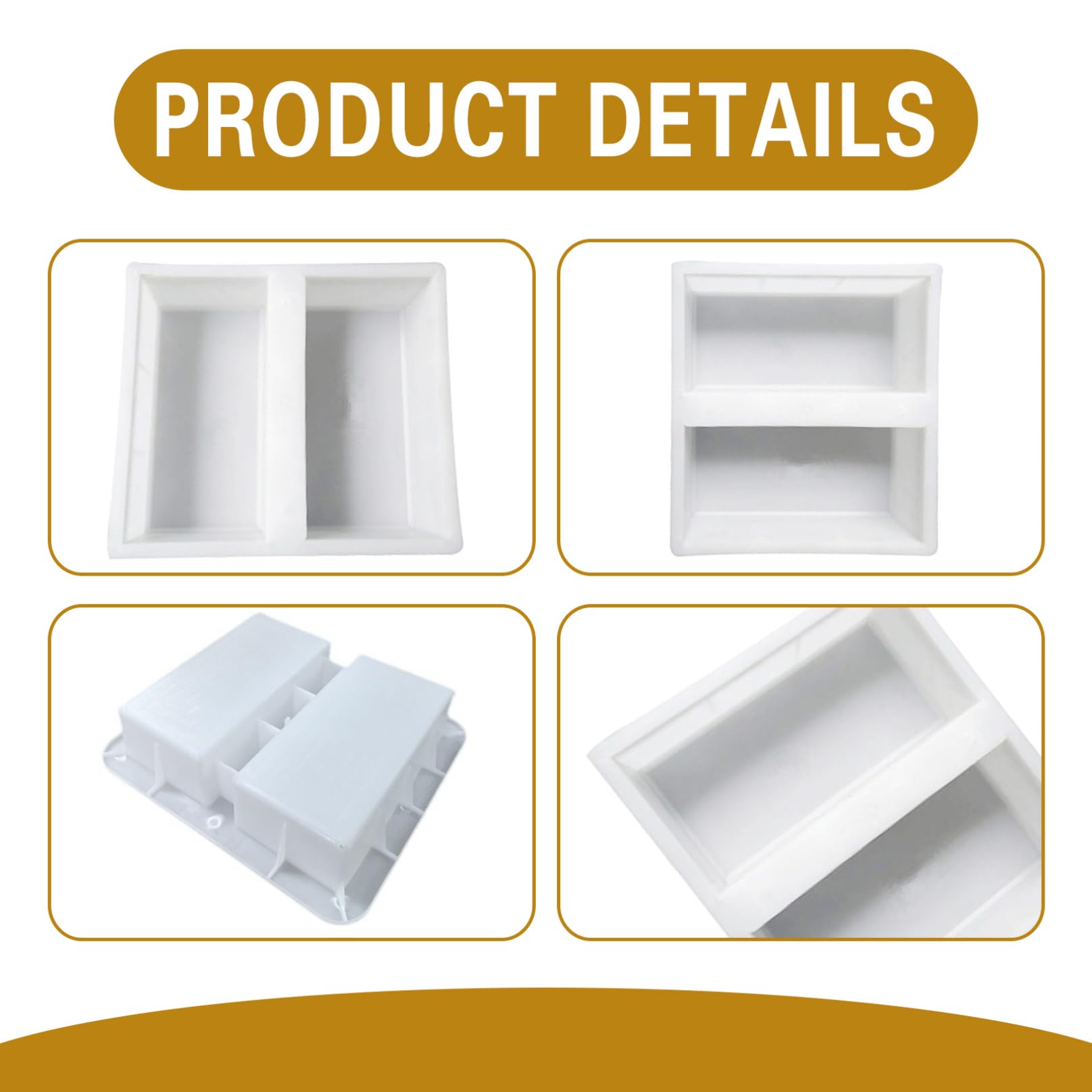 Moldes de Ladrillos para Concreto, Herramientas de Construcción de Modelos de 3.9x7.9x2.4 Pulgadas, Molde de Ladrillo de Polipropileno, Molde de Bloques de Concreto Fácil de Usar, para Suministros de