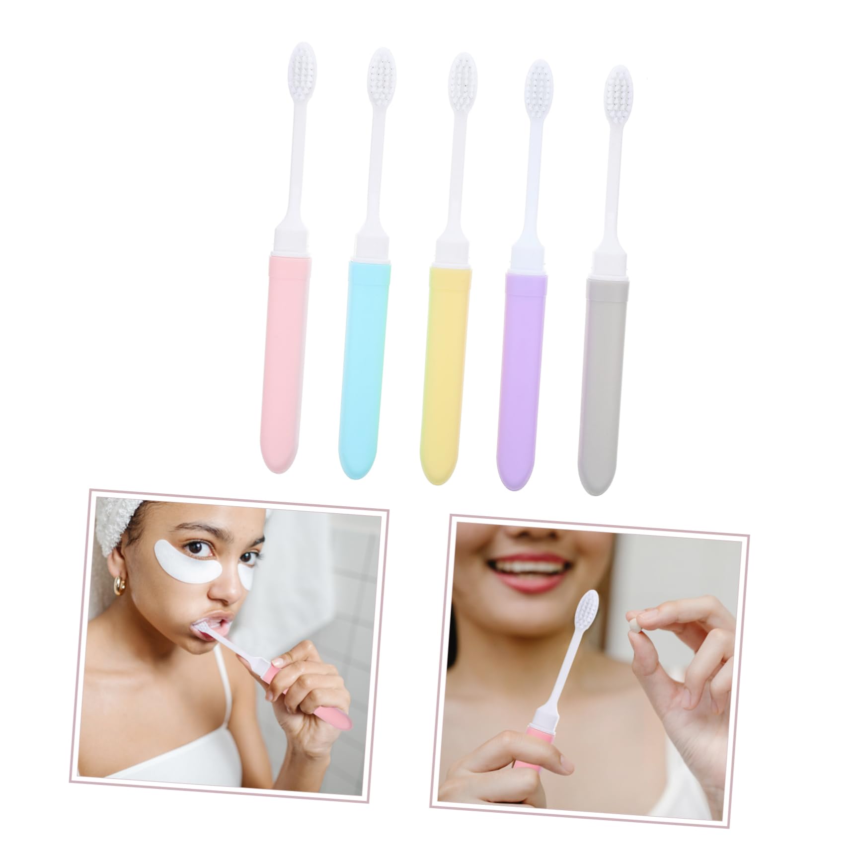 FOMIYES 25 Pz spazzolino da viaggio kit per l'igiene orale spazzolini da denti per adulti spazzolino portatile pulisci denti spazzolino decorativo spazzolini da viaggio pp