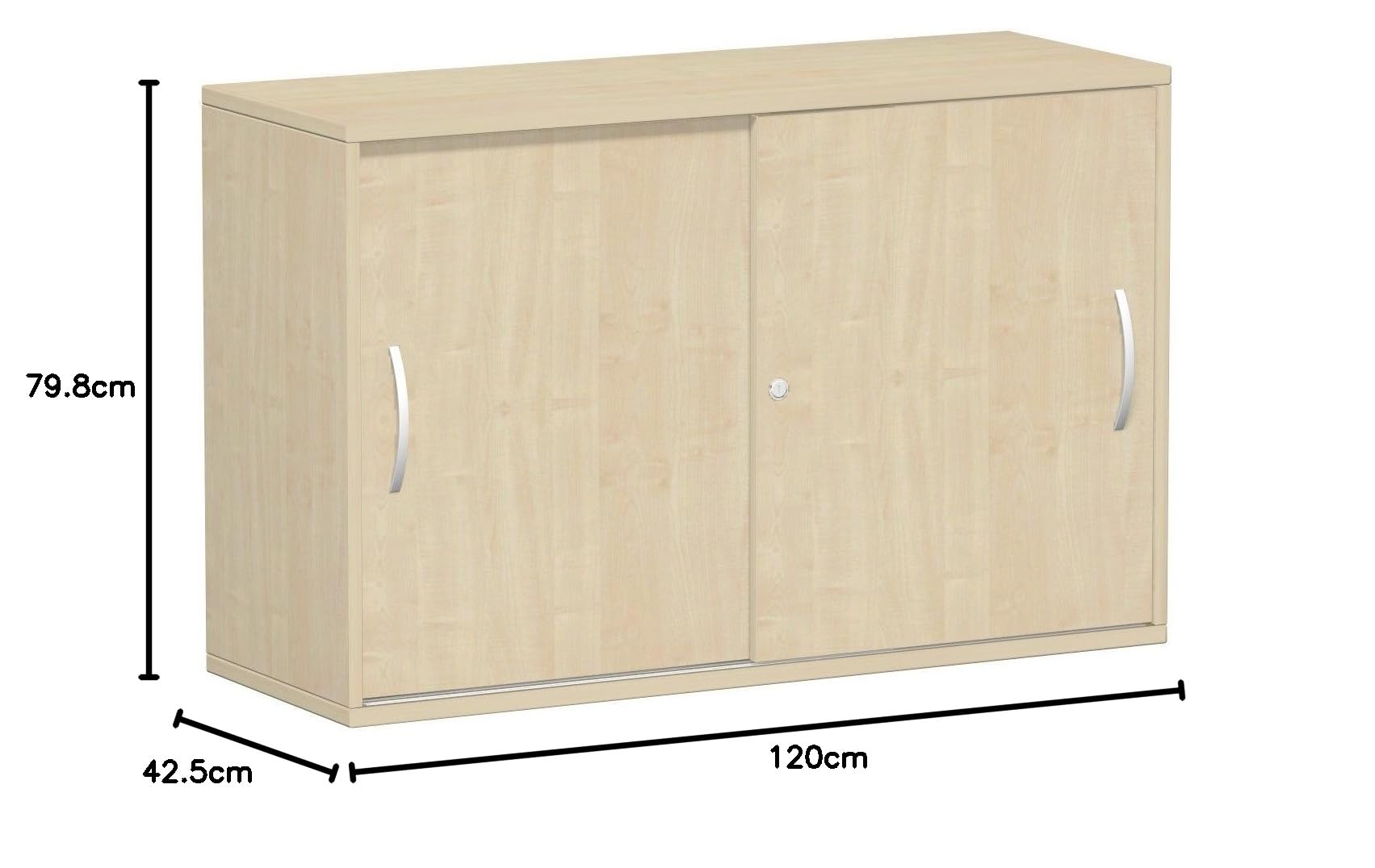Schranksystem Flex Schiebetürenschrank, Holzdekor, ahorn/ahorn, 120 x 42.5 x 79.8 cm