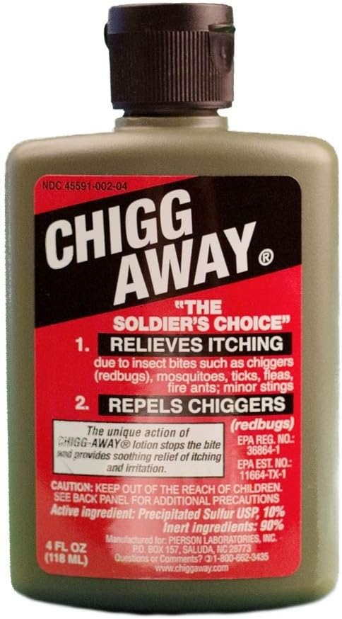 Chigg-Away The Soldier's Choice Relieves Itching and Repels Chiggers, 4 fl oz (Pack of 2) : Health & Household