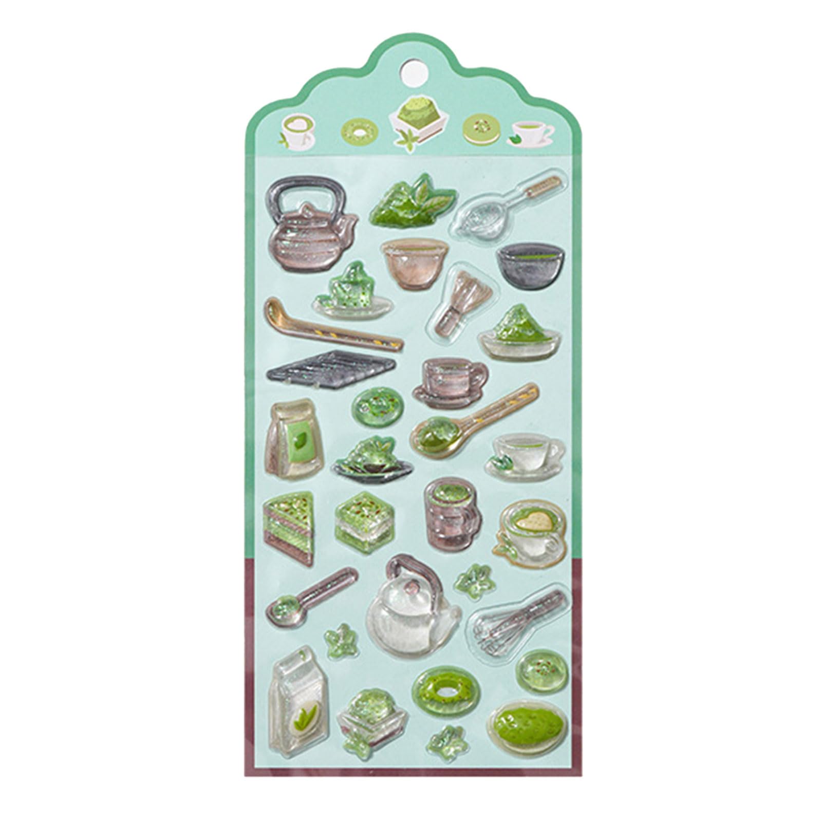 Kalttoy Matcha Sturdy Pvc Decorative Sticker Featuring Japanese Cuisine For Craft Journal Sticker