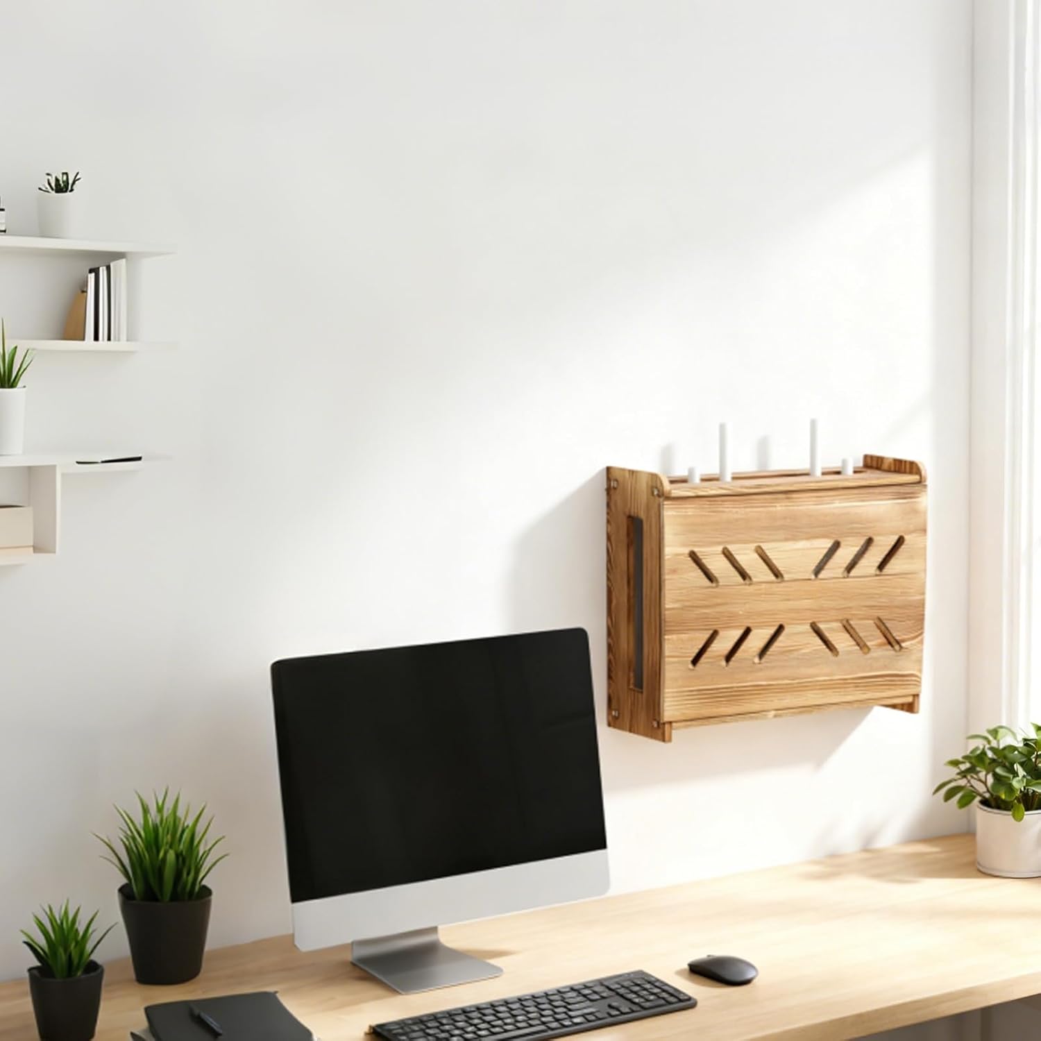 Adjustable Projector Shelf & Router Shelf -Router Box Hider, Modem Cable Router Cover Organized Power Strip Cable Management Hider, Storage Solutions Suitable for Homes or Offices - Image 5