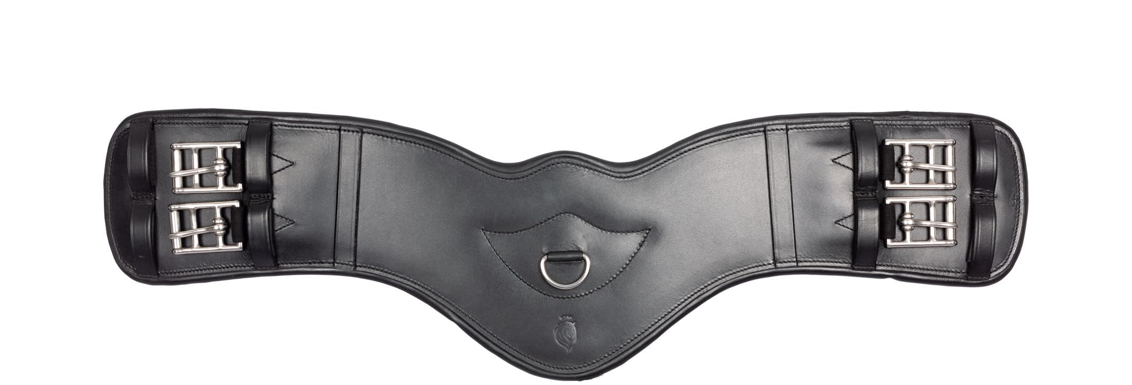 Equinavia Saga Anatomic Padded Leather English Dressage Girth for Horses | Durable & Long-Lasting - Black - 26 in