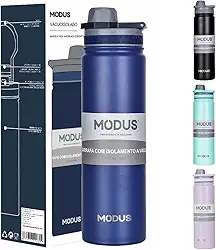 Garrafa Térmica - 750ml, Parede Dupla de Isolamento 24horas Gelado, Tampa Rosca De Segurança, Anti Vazamento, BPA Free (Azul)