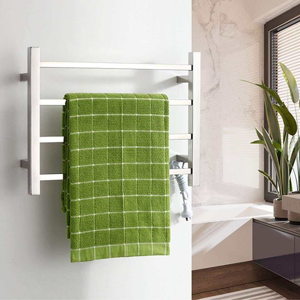 Electric Heated Towel Rack 40w Timing Function Energy Saving Disinfection Bathroom Stainless Steel Radiator Suitable for Modern Furniture Life (A)