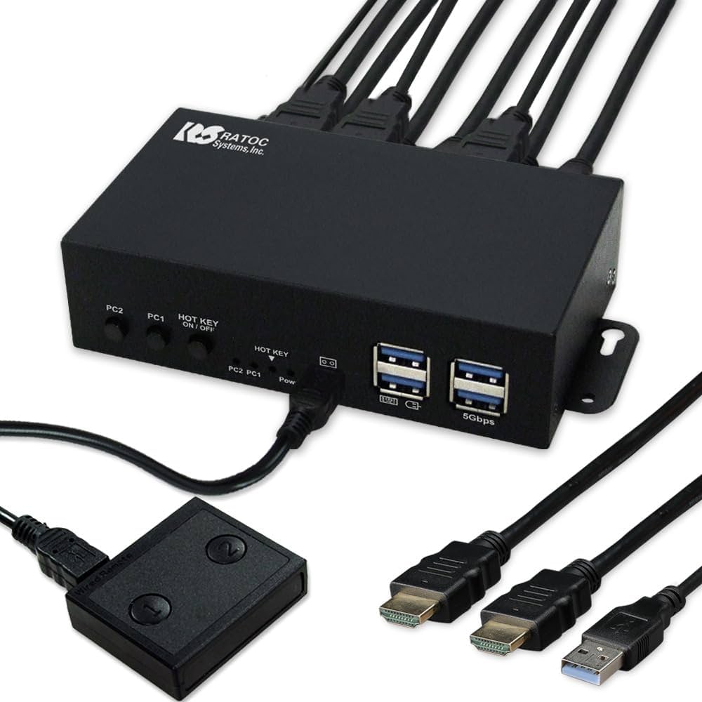 Amazon.co.jp: ラトックシステム 4K60Hz デュアルディスプレイ