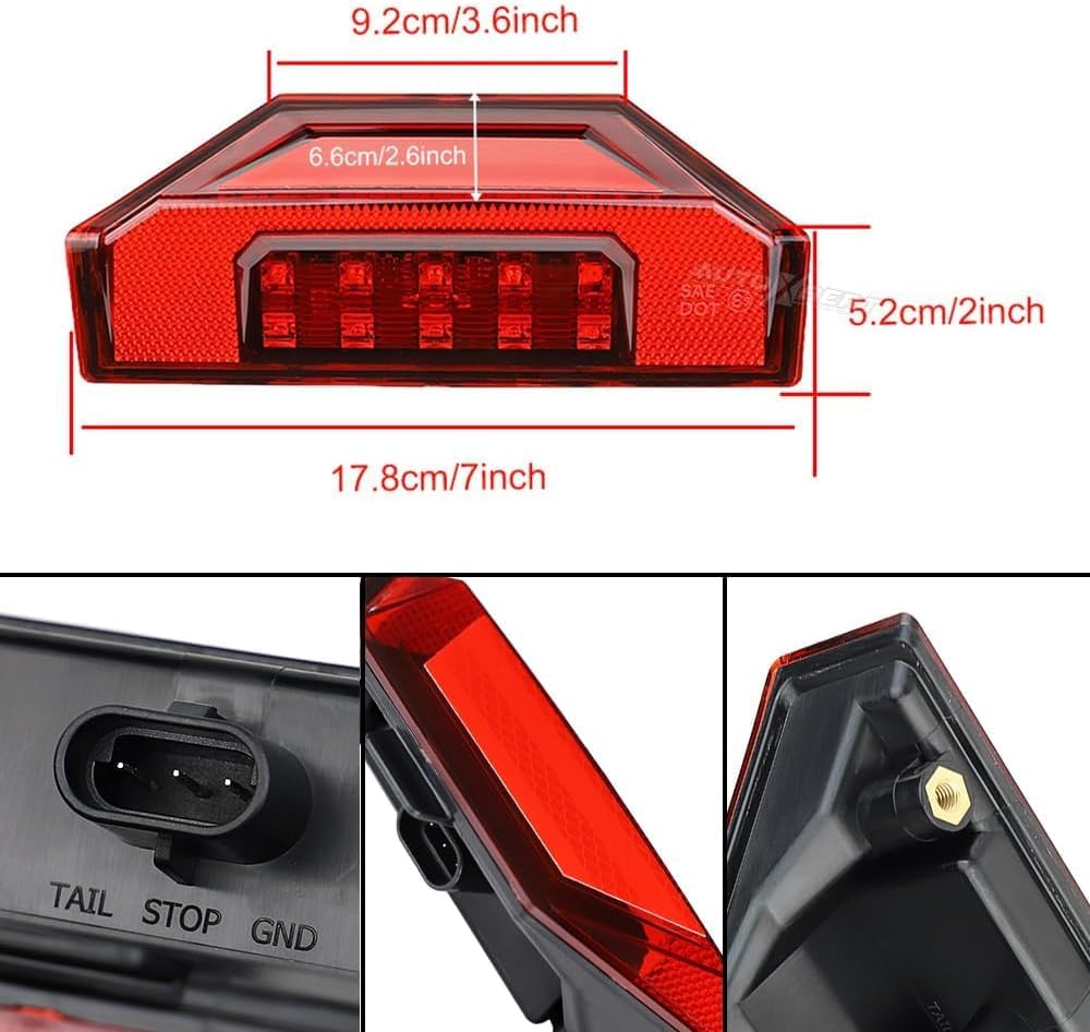 AUTOXBERT UTV Brake Tail Lights for Polaris Ranger 570 900 1000 4000G 4000D Brutus 2013 2014 2015 2016 2017 2018 2019 2020 LED Taillights, OEM# 2412774 (Red Lens)