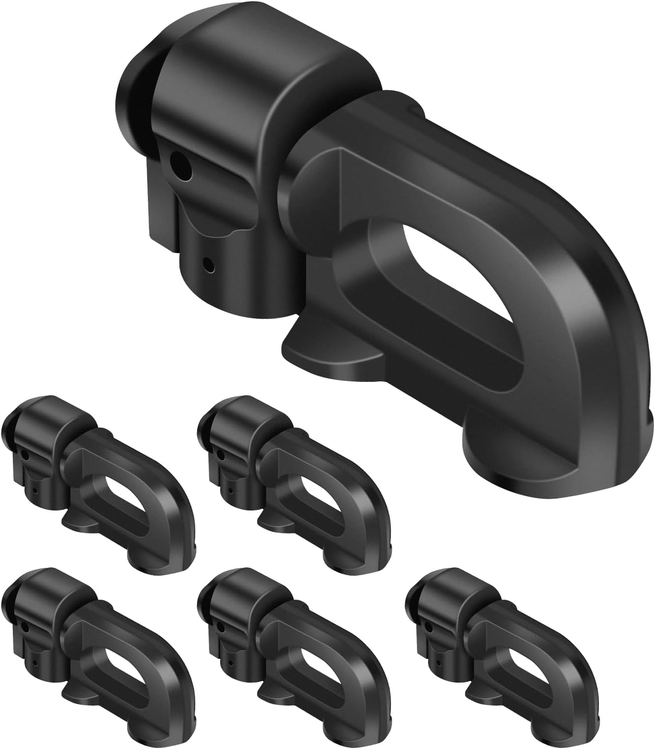 L-Track Double Stud Tie Down Fitting | Used with L Track Rail for Truck Bed,Trailer Cargo Control,Pickup,RV,ATV,Bearing 5000LBS Heavy Duty Steel (Pack of 6 Black)