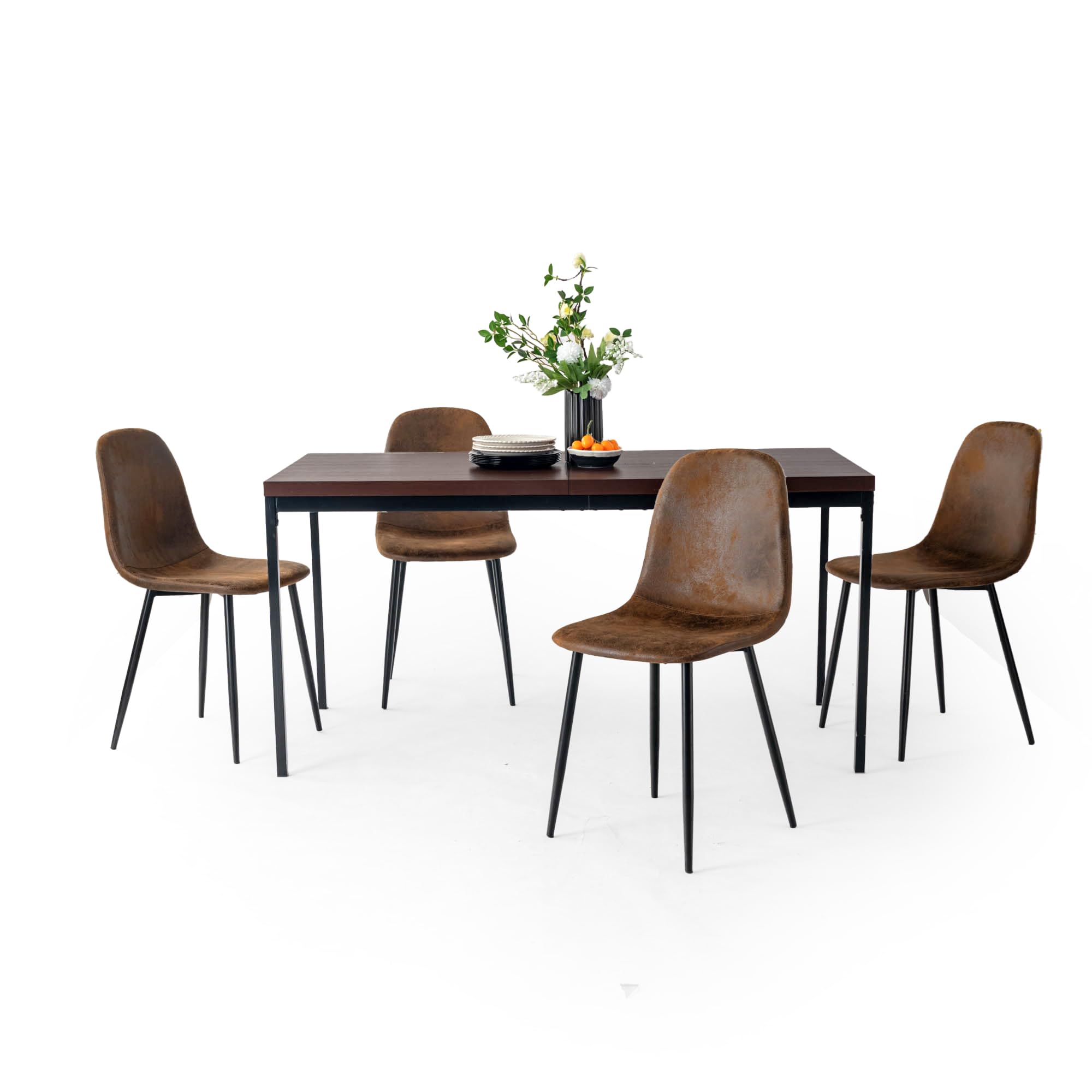FurnitureR Mid-Century Modern Dining Table Set