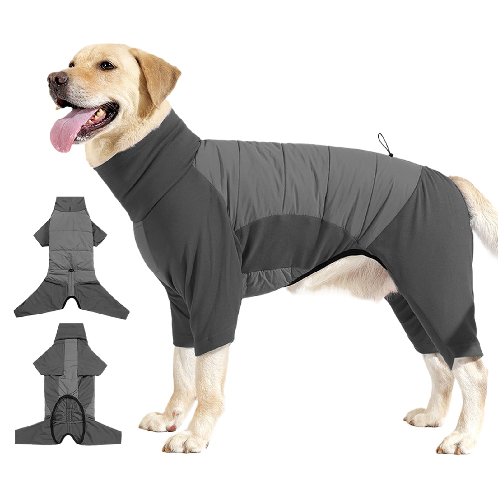 Impermeable para perros medianos ideal para senderismo y paseos de invierno con cuello alto
