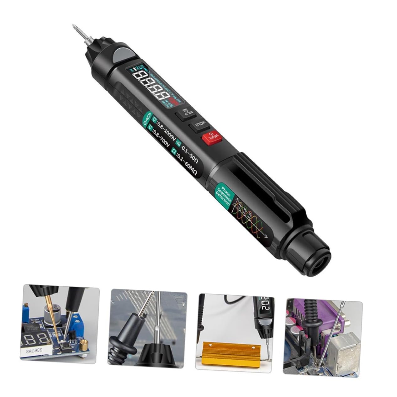 Lurrose Stromprüfer Stift Digitaler Spannungsprüfer mit Berührungslosem Test Farbdisplay Automatischer Empfindlichkeitswahl und Abschaltautomatik