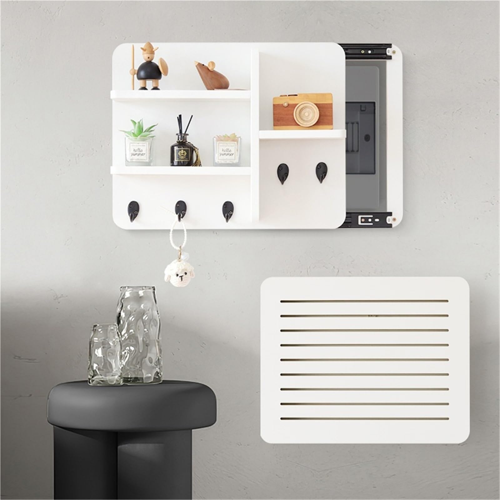 Tapa Autoadhesiva Ultrafina para Cuadro Eléctrico, Puerta Corredera para Caja De Interruptores, Cubierta Decorativa para Panel Eléctrico Y Caja De Distribución(B,45x35cm)