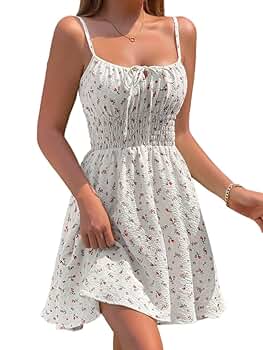 TqaSer Dresses for Women 2024 Spaghetti Strap Floral Print