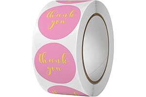 500 PCS Thank You Stickers Pink Labels - 1 inch Mother's Day Thanksgiving Tags