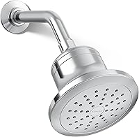 Vista 1 de KOHLER 33631-G-CP Cinq Round Single-Function Filtered Showerhead, Five-Layer Filtration, 1.75 GPM, Full Coverage Spray, Premium Durable